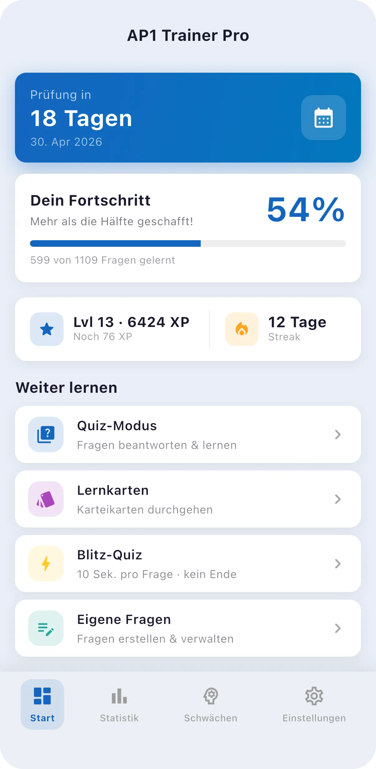 AP1 Trainer Pro Dashboard